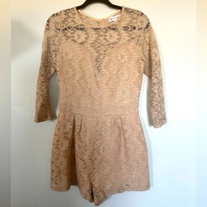 Emerald Sundae Beige/Gold Short Romper